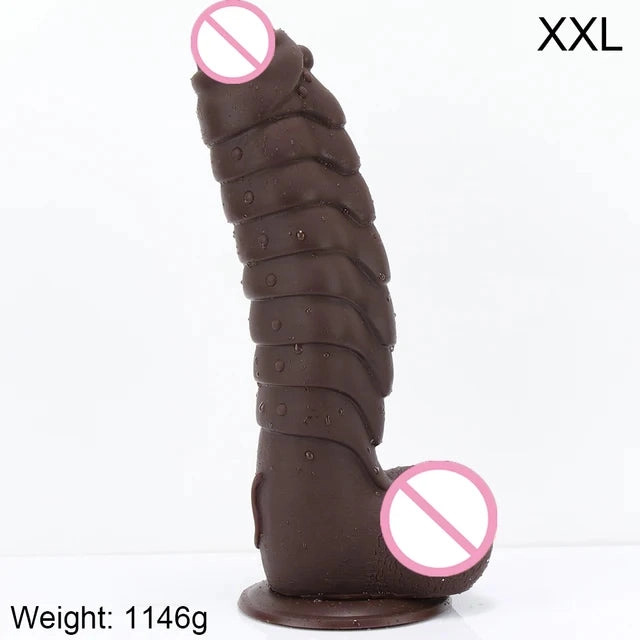 Ribbed Dildo Huge Dildo with Suction Cup
