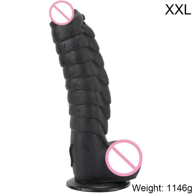 Ribbed Dildo Huge Dildo with Suction Cup