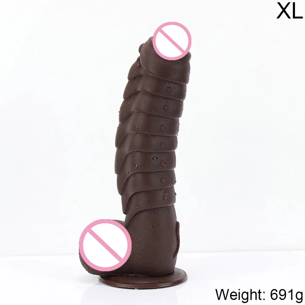 Ribbed Dildo Huge Dildo with Suction Cup
