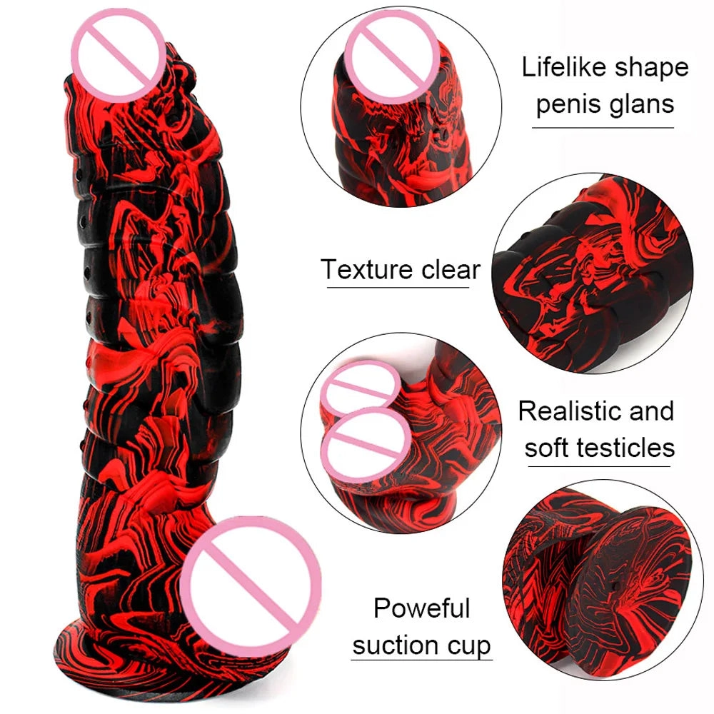 Ribbed Dildo Huge Dildo with Suction Cup