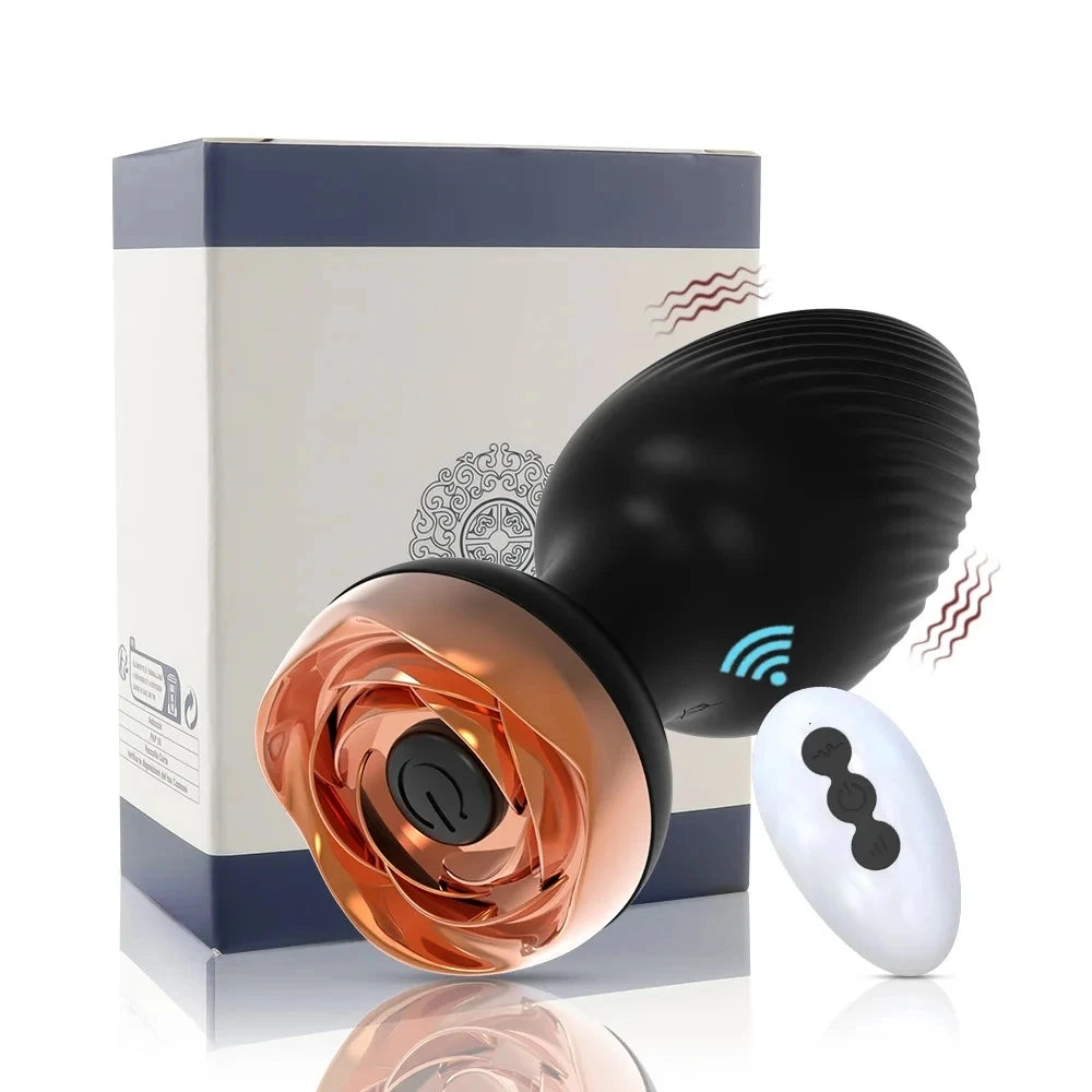 Rose Anal Plug Remote Control Rose Butt Plug