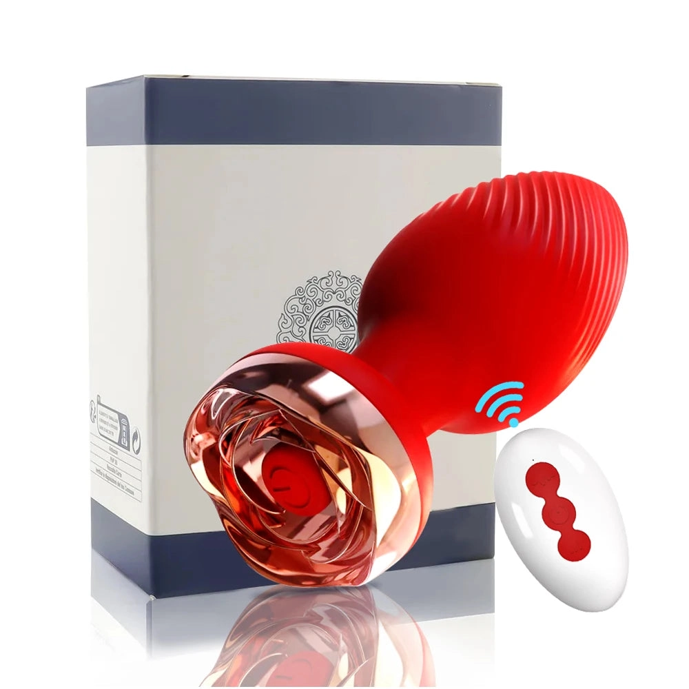 Rose Anal Plug Remote Control Rose Butt Plug