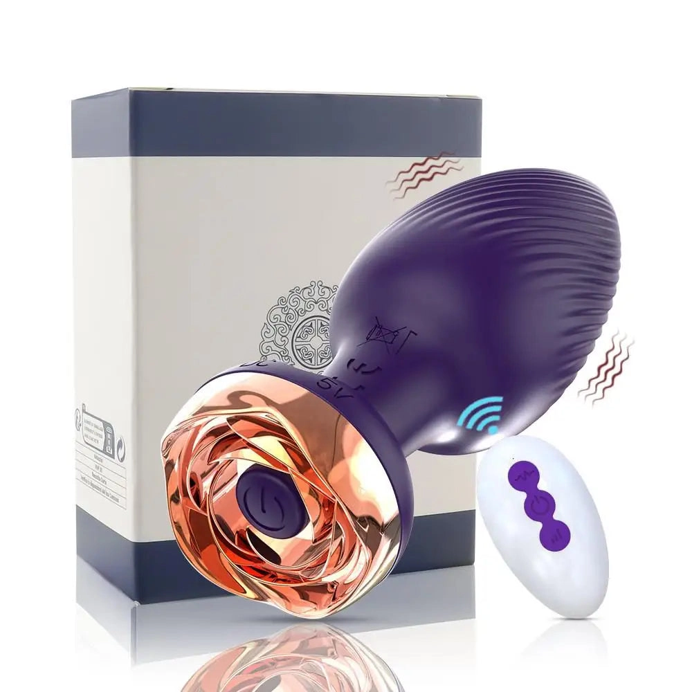 Rose Anal Plug Remote Control Rose Butt Plug