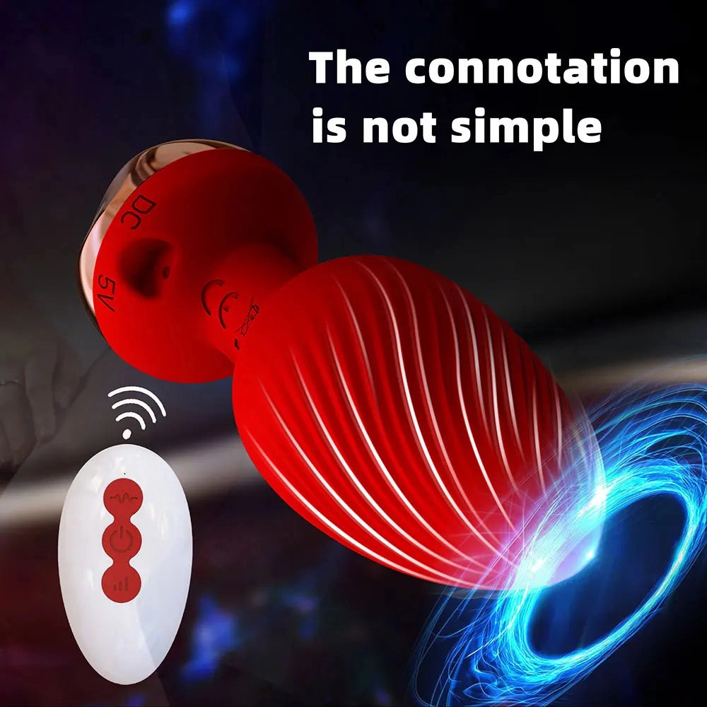 Rose Anal Plug Remote Control Rose Butt Plug