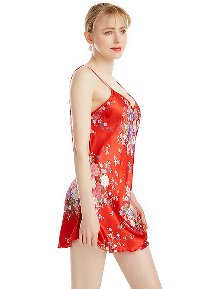 Satin Sexy Slim V-Neck Sling Nightdress