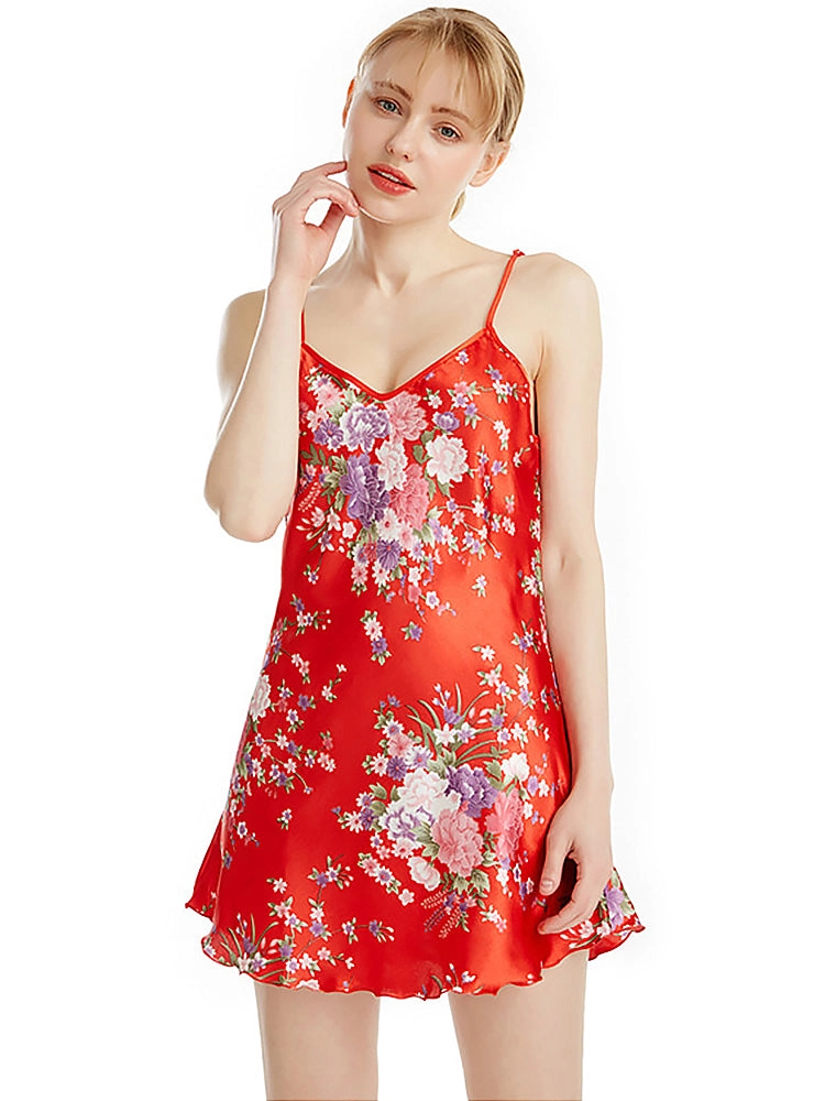 Satin Sexy Slim V-Neck Sling Nightdress