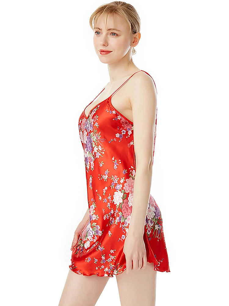 Satin Sexy Slim V-Neck Sling Nightdress