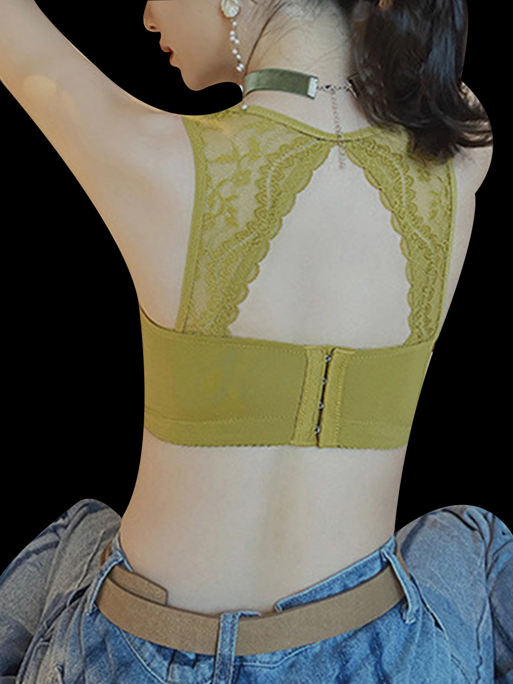 Sexy Lace Hollow Wireless Side Support Bra