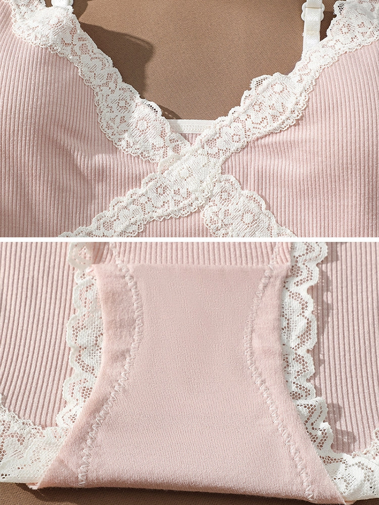 Sexy V-Neck Lace Camisole Lingerie Set