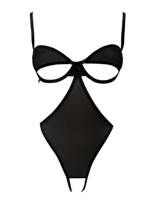 SHEER Openable Bra & Open Back Body (Black)