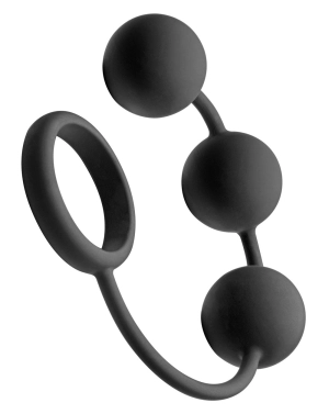 Silicone Cock Ring with Weighted Balls for Ultimate Fun and Comfort