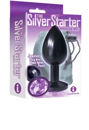 Silver Starter Noir; Violet Round Jewel