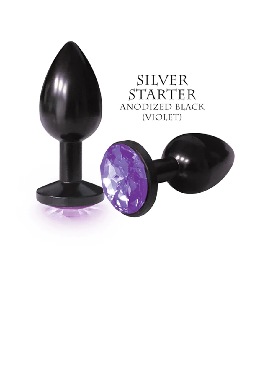 Silver Starter Noir; Violet Round Jewel