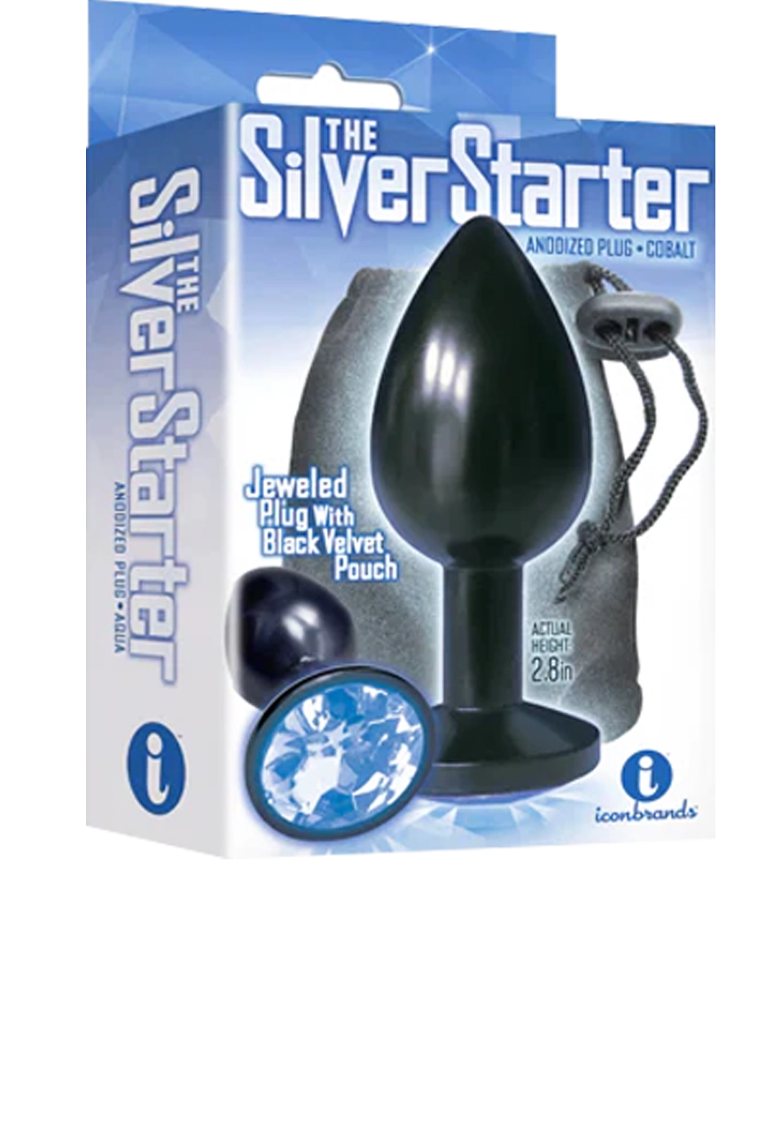 Silver Starter Noir; Violet Round Jewel
