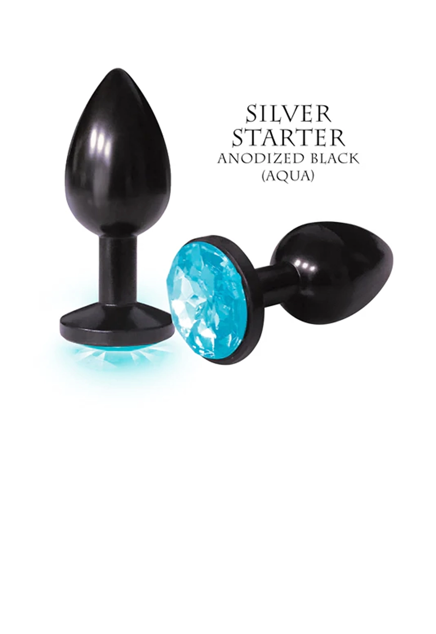 Silver Starter Noir; Violet Round Jewel