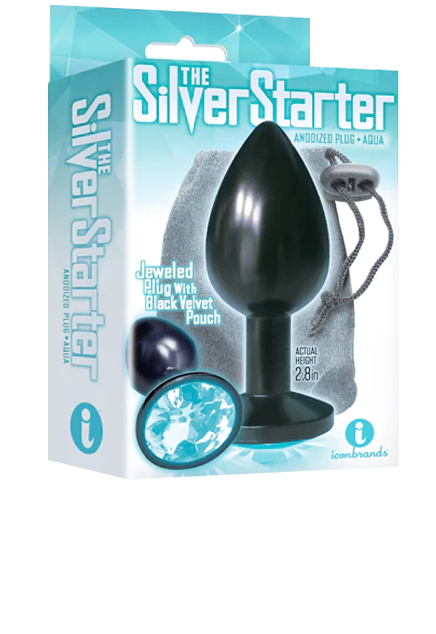 Silver Starter Noir; Violet Round Jewel