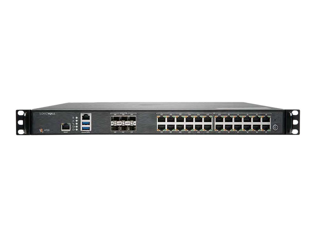 SonicWall NSa 4700 - Essential Edition - security appliance - with 5 years TotalSecure - 10GbE, 5GbE, 2.5GbE - 1U - rack-mountable 02-SSC-9574