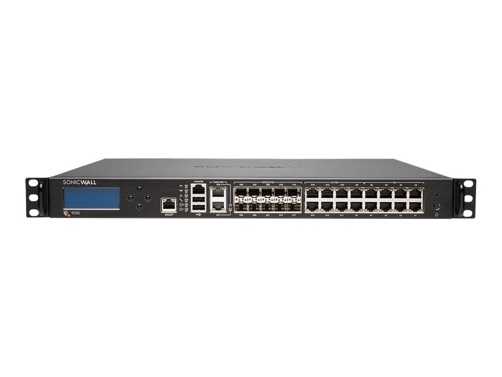 SonicWall NSa 9250 - Security appliance - with 1 year SonicWALL Advanced Gateway Security Suite - 10GbE, 2.5GbE - 1U - cloud-managed 03-SSC-1353