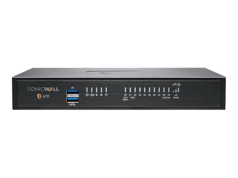 SonicWall TZ670 - Security appliance - 10GbE - NFR - desktop 02-SSC-5669