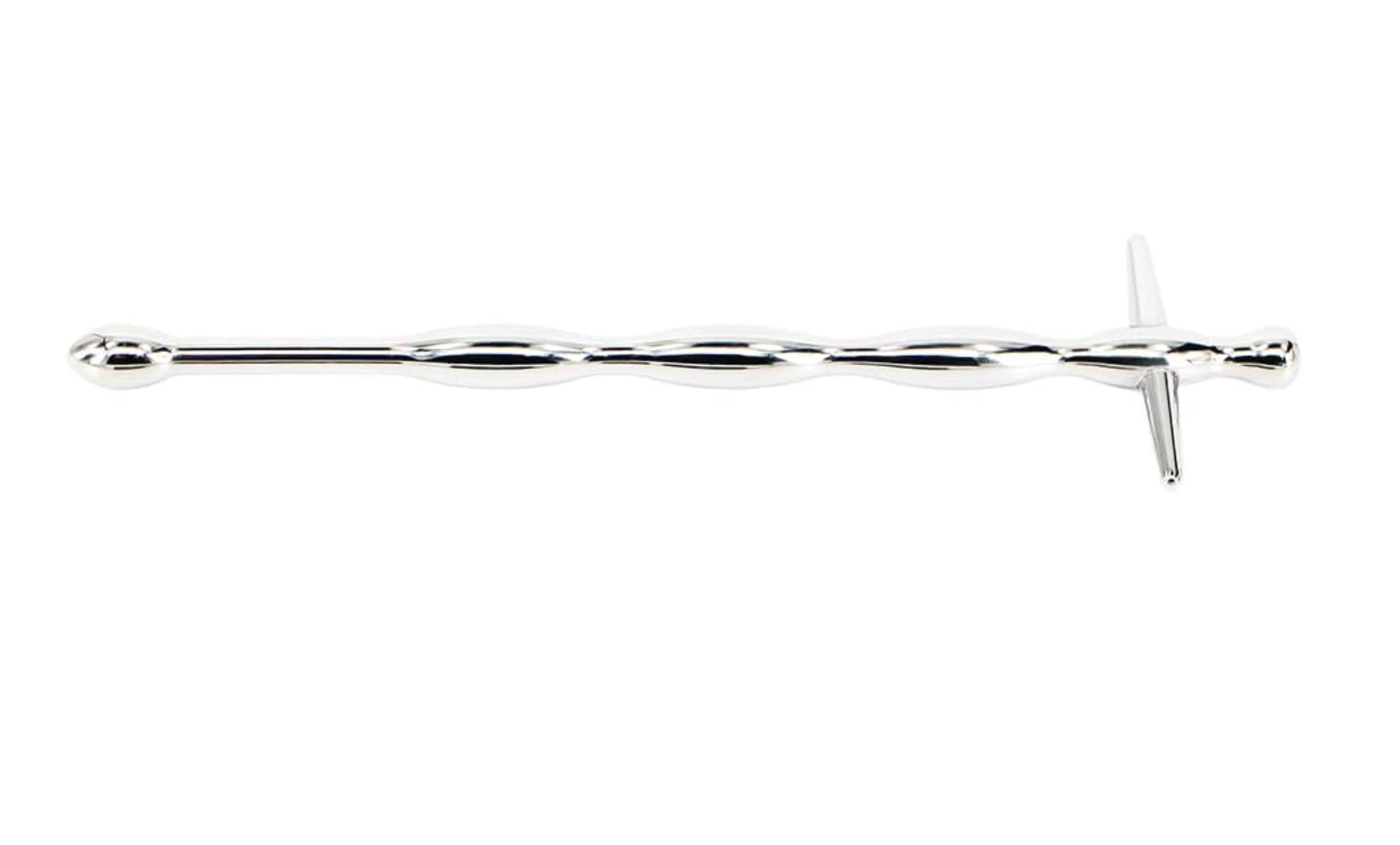 STAINLESS STEEL WAVY CROSS TOP URETHRAL SOUND PENIS PLUG