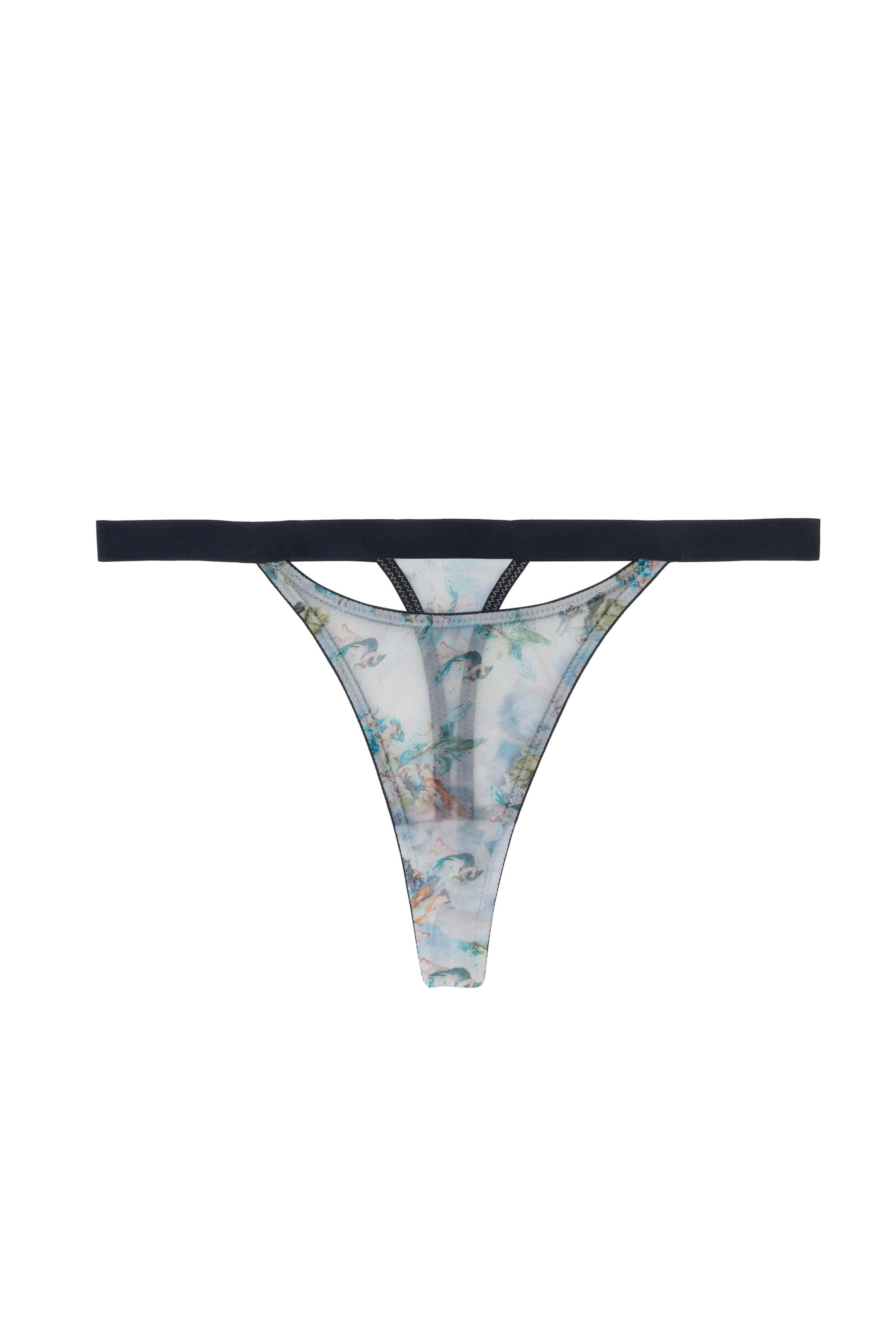 Talia Renaissance Printed Mesh Thong