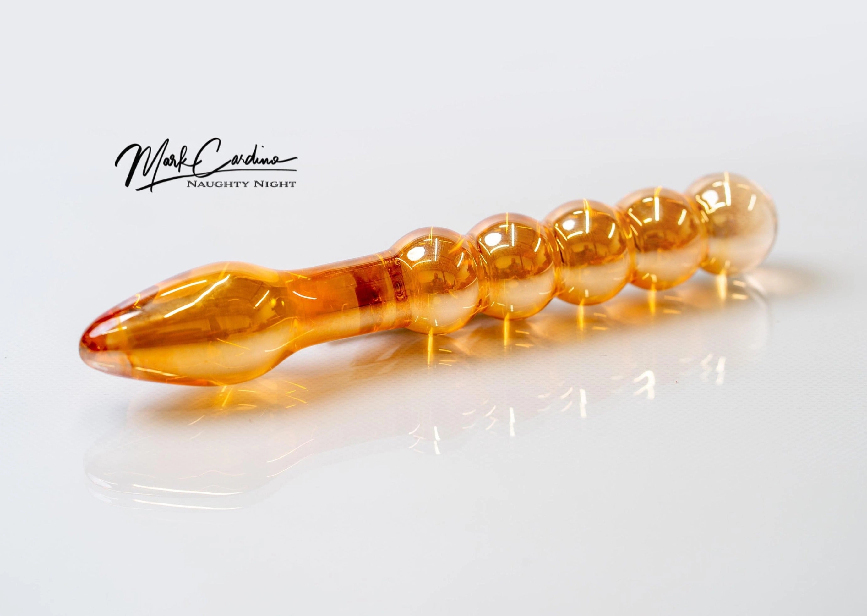 Tapered Shaft Gold Glass Dildo