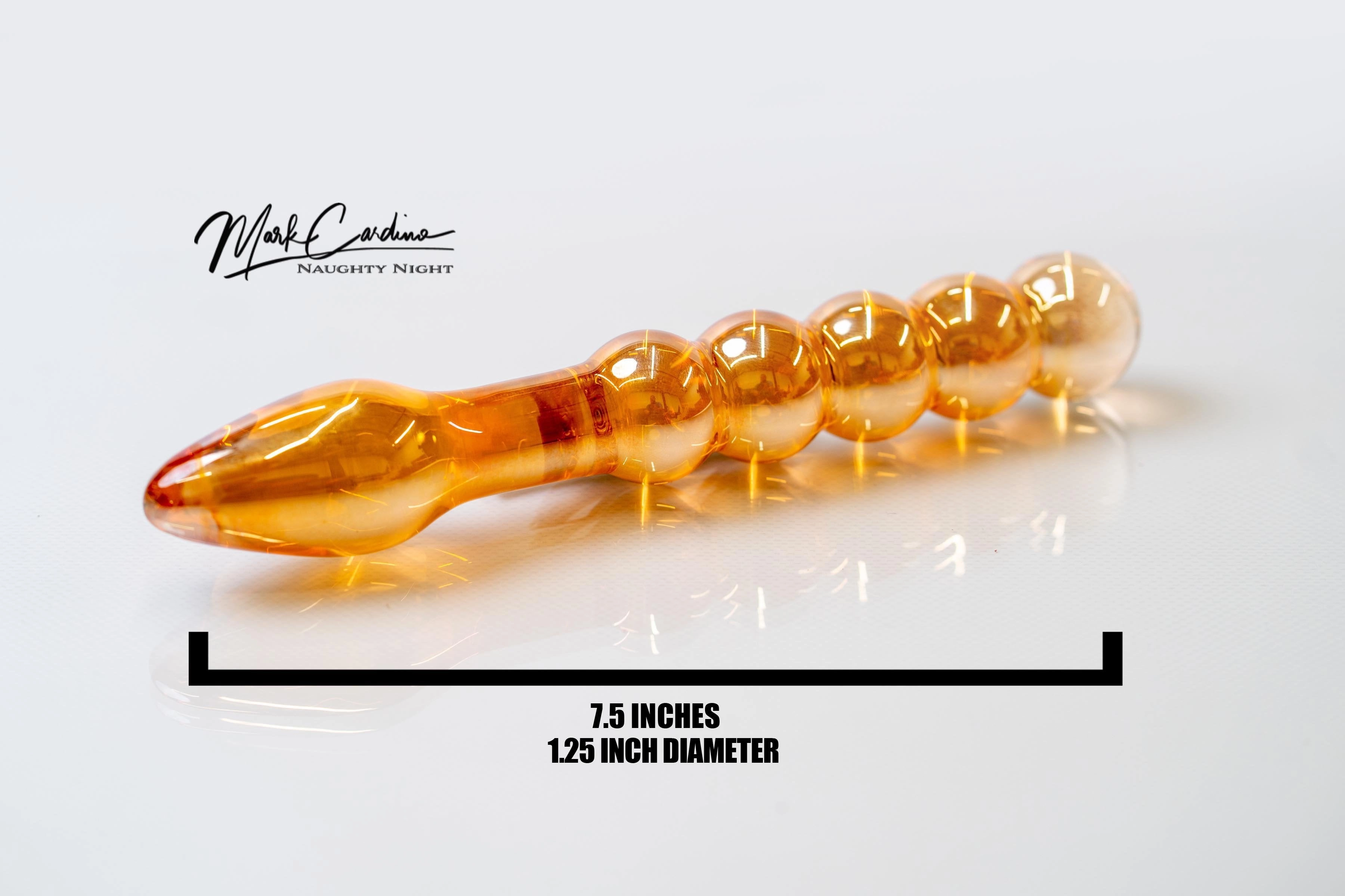 Tapered Shaft Gold Glass Dildo