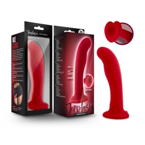 Temptasia By Blush® | Jezebel Curved Crimson 6-Inch Long Dildo With Suction Cup Base