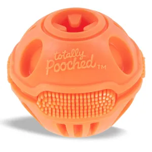 Totally Pooched Stuff n Brush Ball Orange Dog Toys