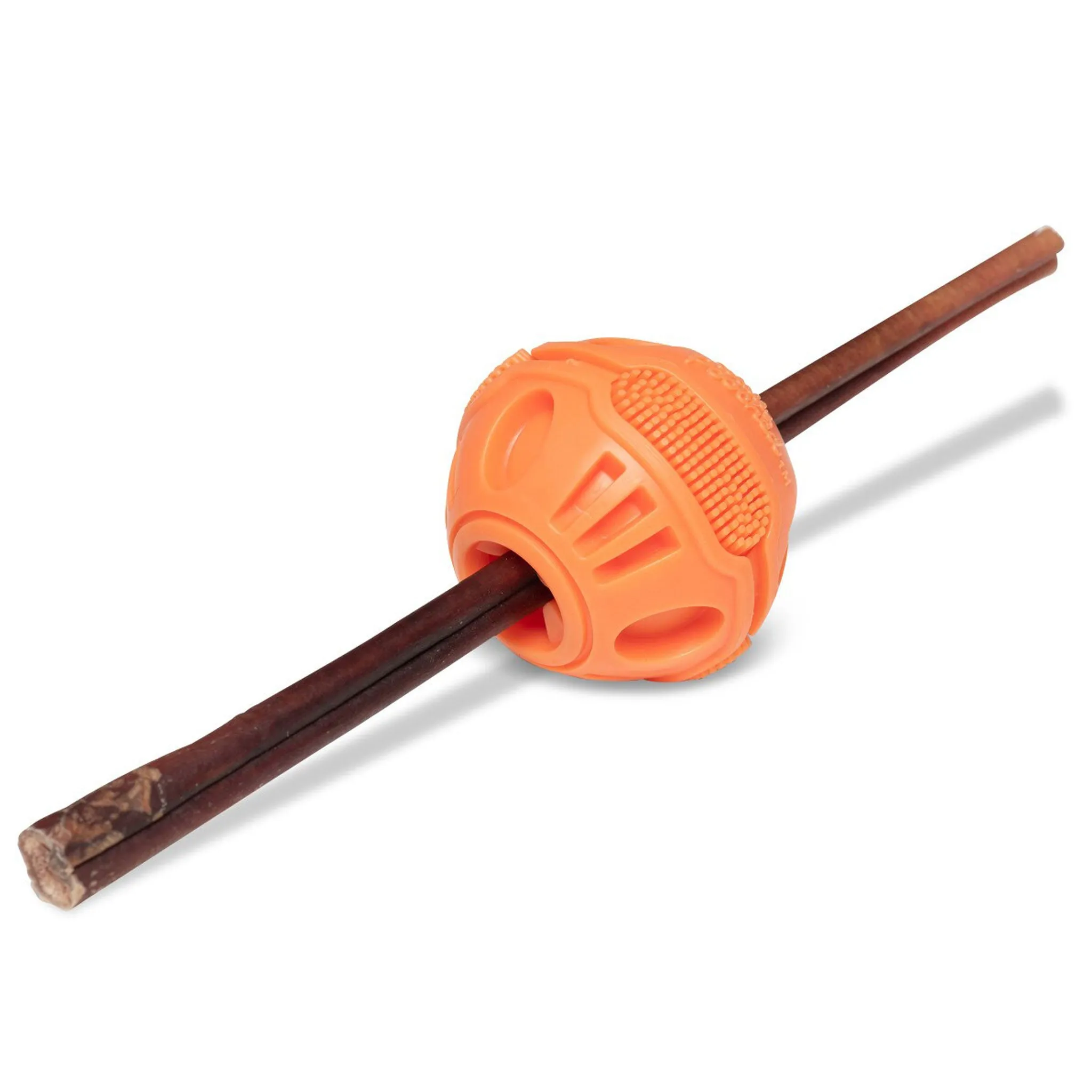 Totally Pooched Stuff n Brush Ball Orange Dog Toys