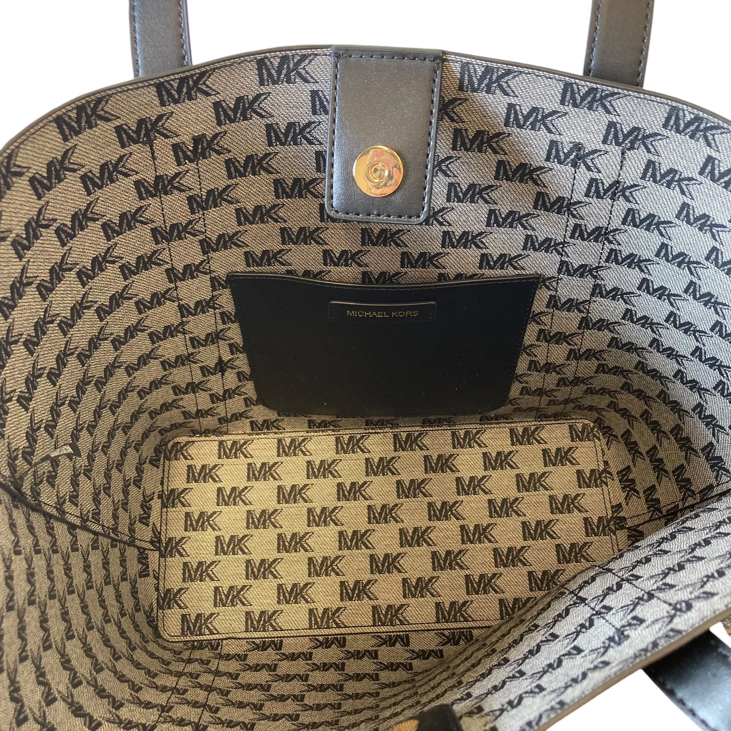 Tote Designer By Michael Kors In Black, Size:Large