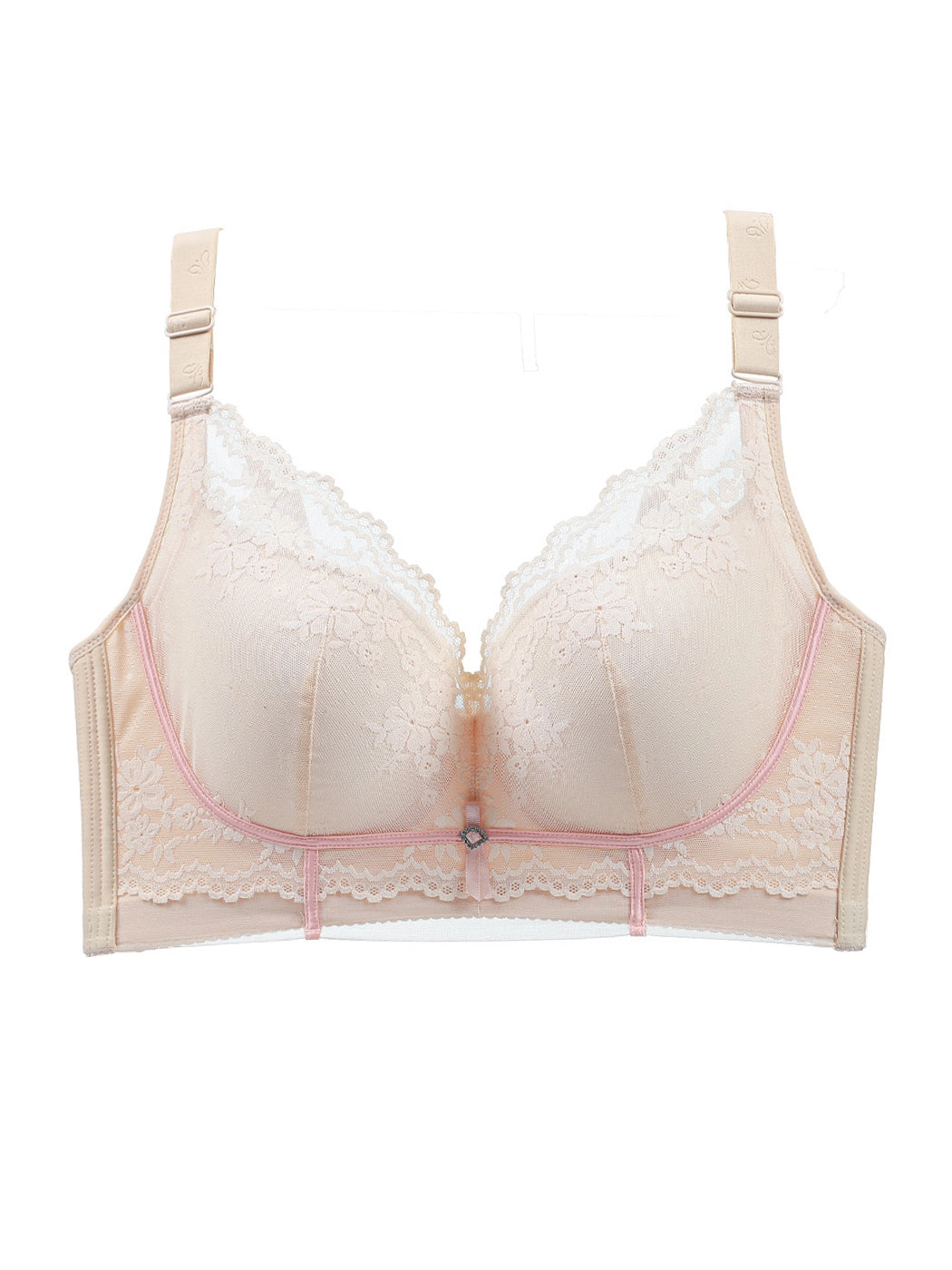 V-Neck Lace Wireless Side Support Bra