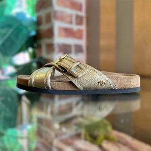 VALENTINO Gold Leather Cross-Over Strap Sandals SZ39(9US)