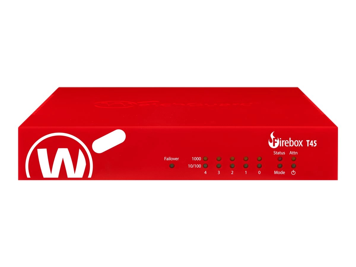 WatchGuard Firebox T45-PoE - Security appliance - with 3 years Total Security Suite - 5 ports - 1GbE WGT47673-US