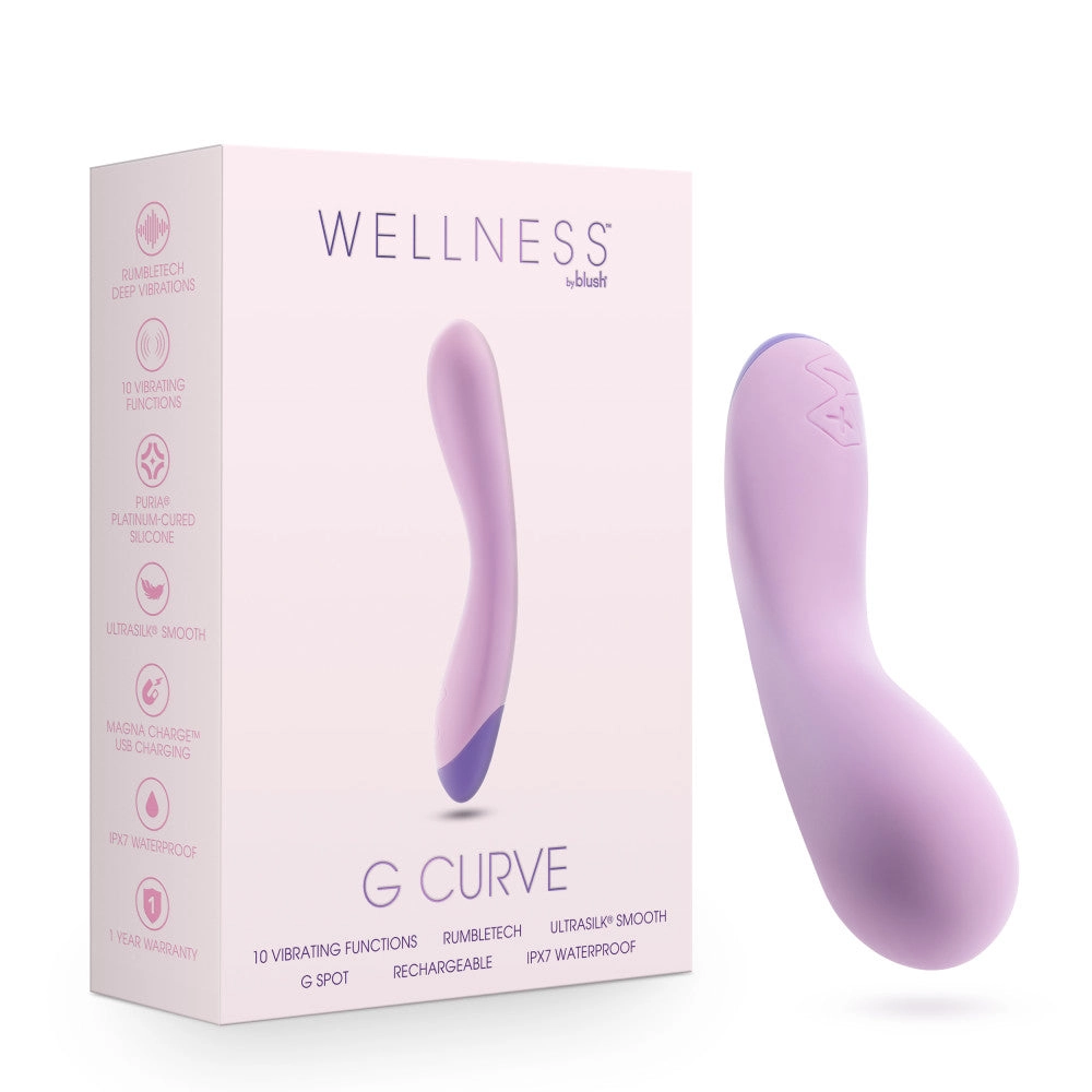 Wellness By Blush™ | G Curve G-Spot Purple UltraSilk® Vibrator - Made with Puria™ Silicone