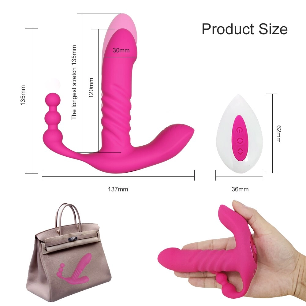Wireless Remote Wearable Automatic Thrusting Vibrator Dildo G Spot Clitoris Stimulator Vaginal Anal Sex Toys for Women