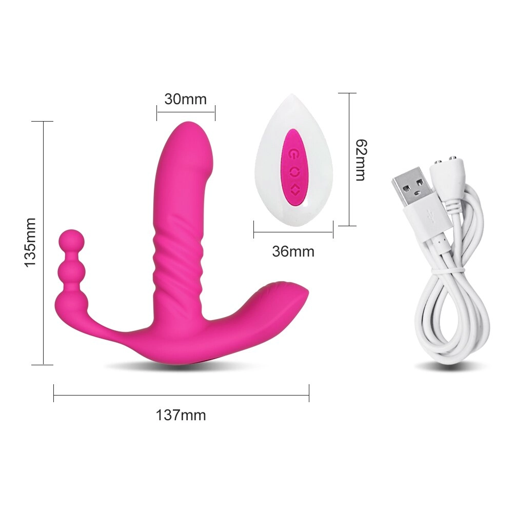 Wireless Remote Wearable Automatic Thrusting Vibrator Dildo G Spot Clitoris Stimulator Vaginal Anal Sex Toys for Women