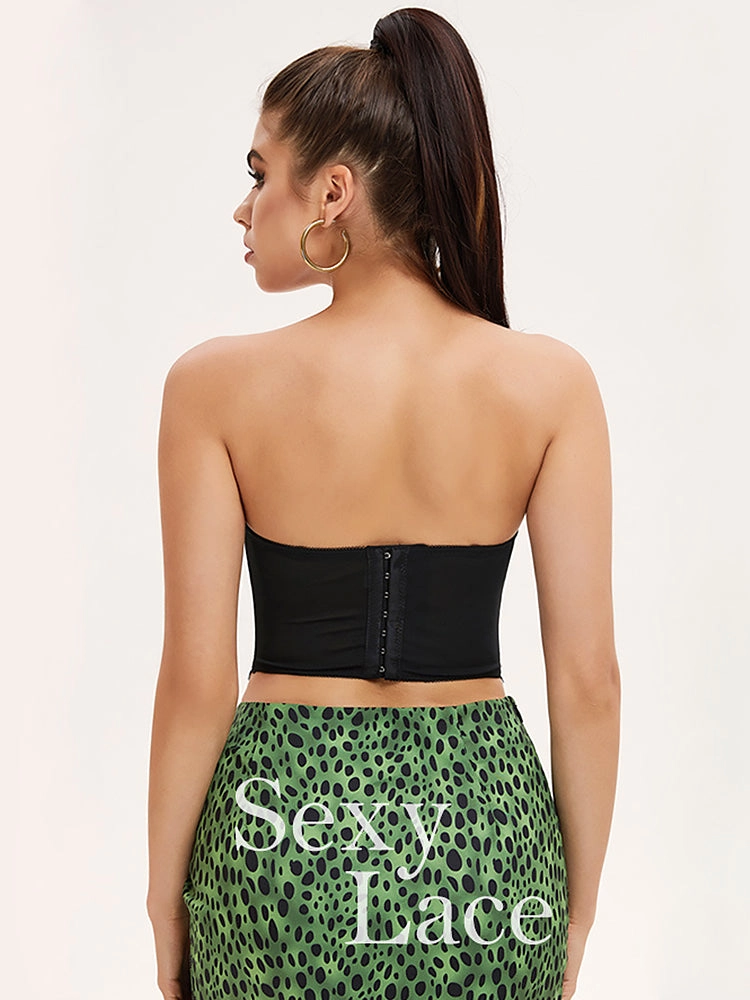Women's Mesh Lace Bustier Elegant Strapless Chest Corset